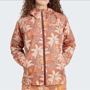 FARM Rio x Adidas Tropical Print 2 Layer Orange Floral Raincoat - M